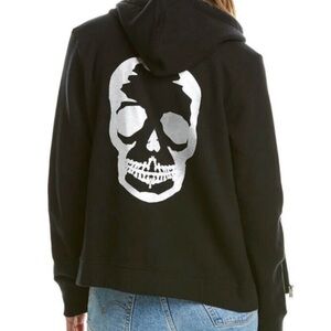 Zadig & Voltaire Comfy Foil Skull Zip Up Hoodie
